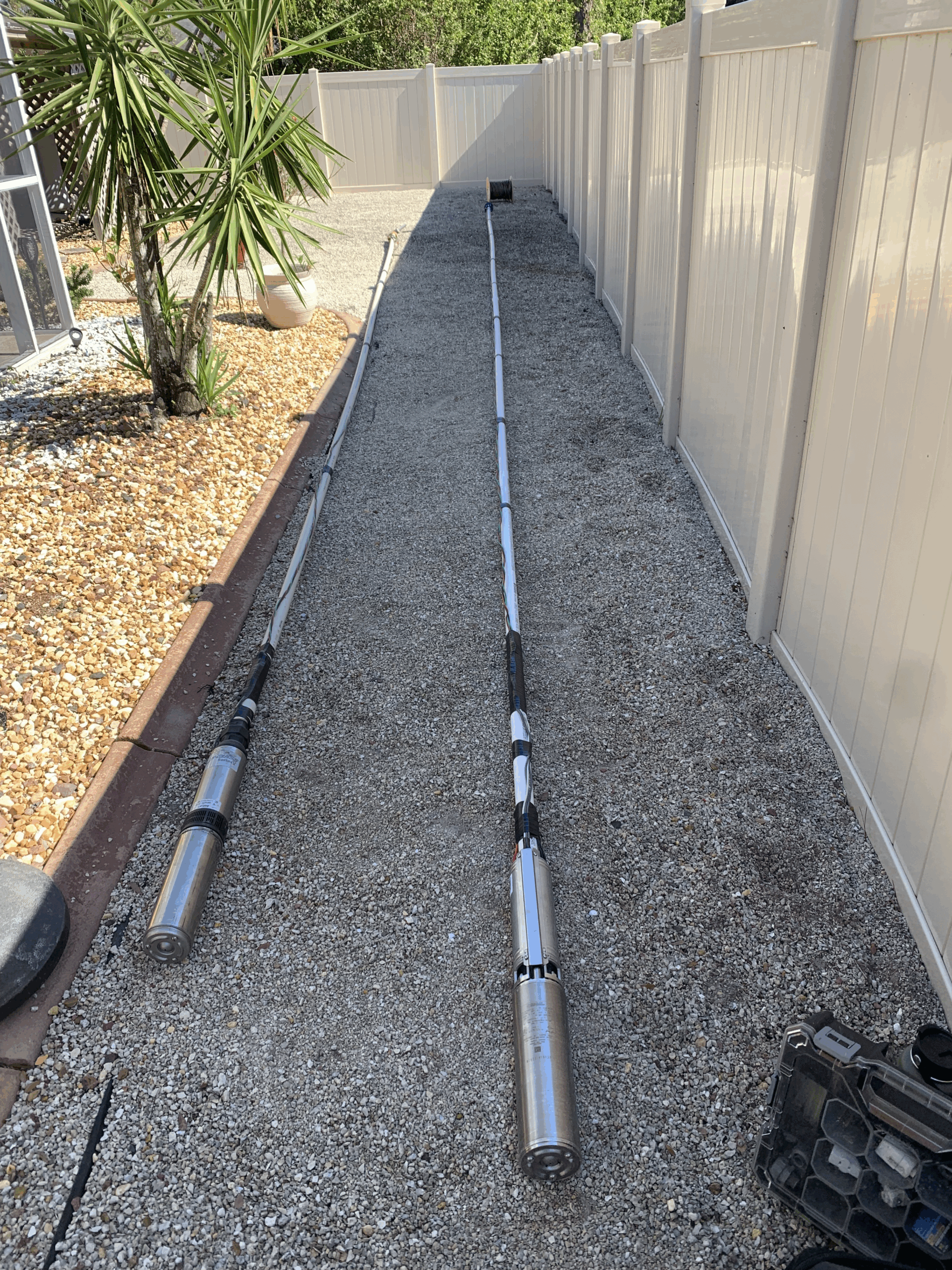 well pump above ground on job site